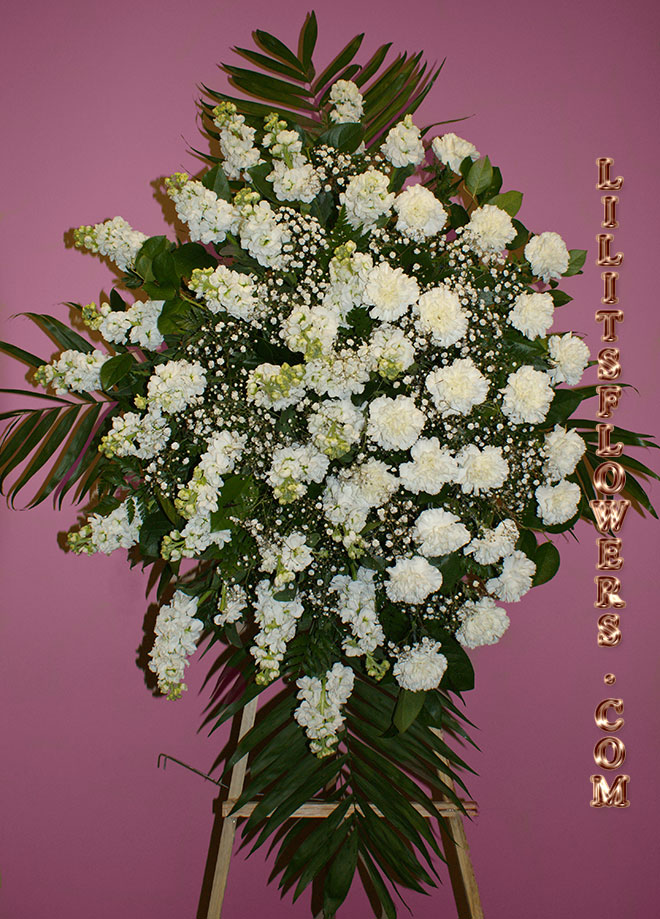 Funeral Florist in Los Angeles, CA Flower Delivery - beautiful spray  - beautiful spray composed of white stocks and white carnations-
Lilit's Flowers is the premier sympathy flower shop for Los Angeles, CA and the surrounding towns. Order flowers online from Glendale Florist for same day local flower delivery from conveniently located shops in Southern California to send flowers to Glendale, Los Angeles,  Hollywood, Echo Park, Silver Lake, Atwater Village, Burbank, Sherman Oaks, La Cañada, Flintridge, Pasadena, San Marino, Alhambra, Arcadia, Thousand Oaks, Tarzana, Tujunga, La Crescenta,Toluca Lake and more.

Make sure to share with us your arrangement.
 https://goo.gl/maps/Jgj1JeCetJv - white spray - sympathy flowers Los Angeles, CA